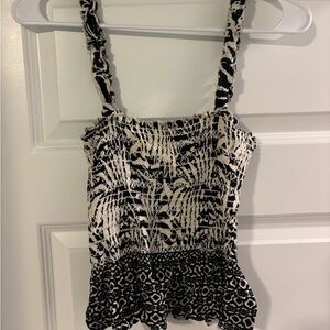 Black and Cream Women's Top